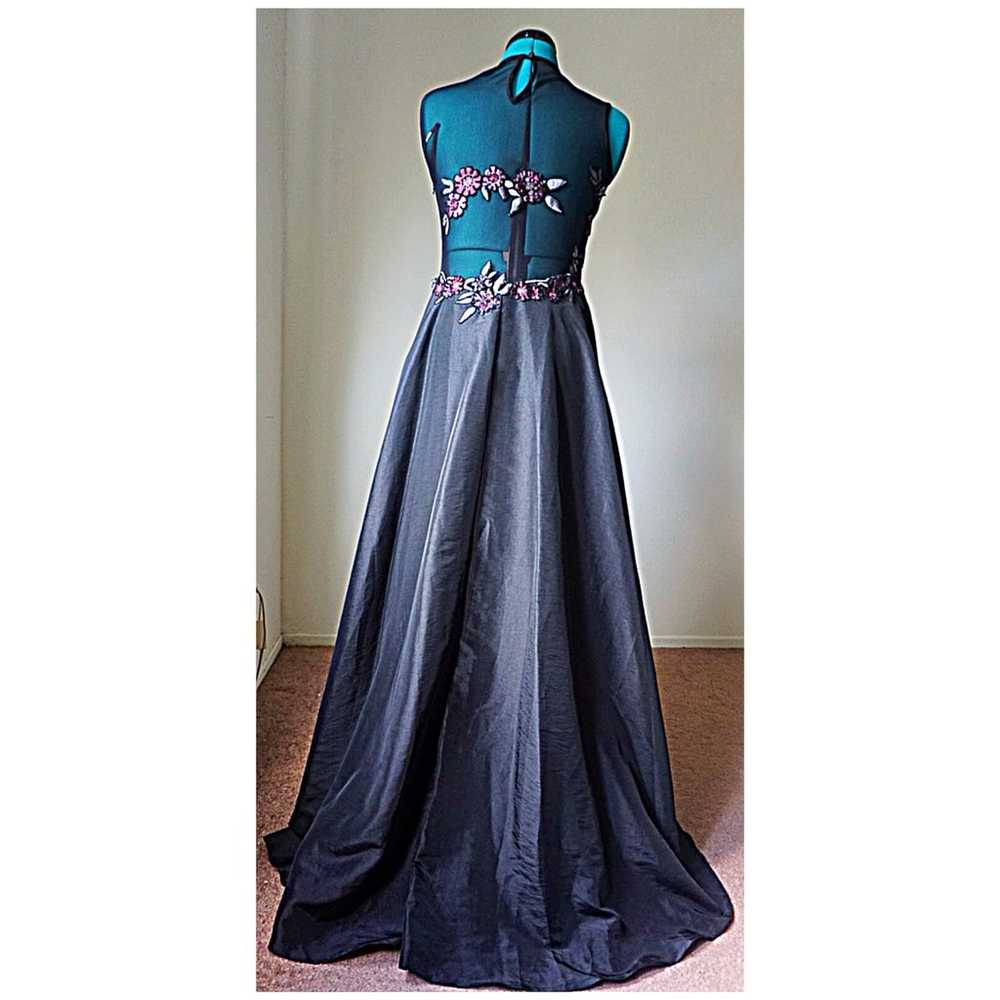 See-through corset black beaded dress - image 2