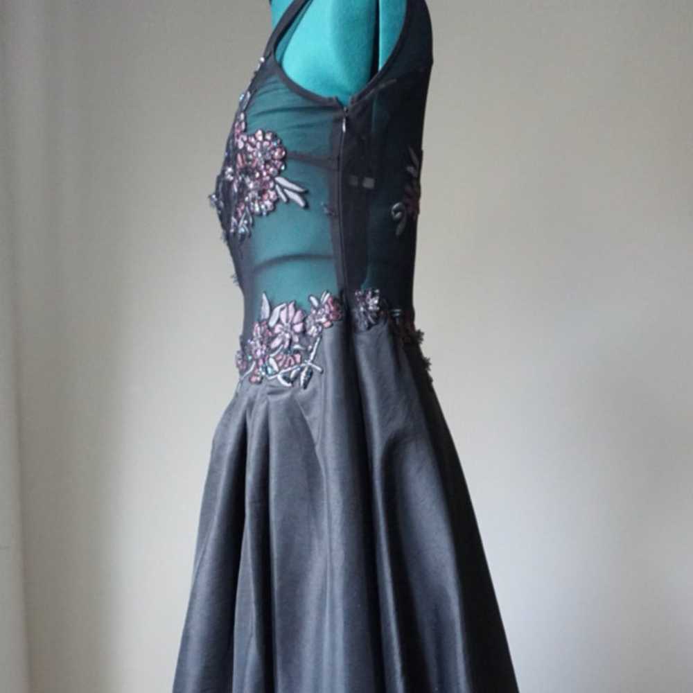 See-through corset black beaded dress - image 5