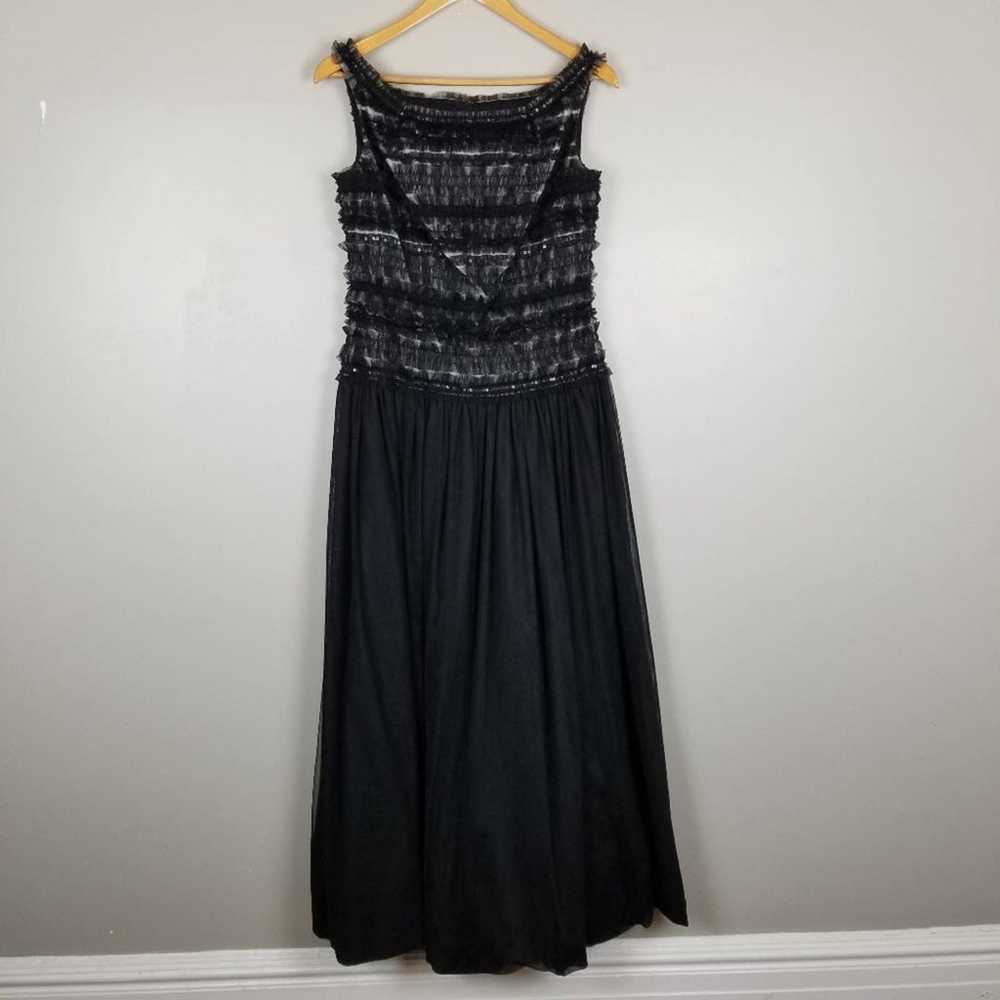 St. John sleeveless tulle black gown, size 4 - image 1