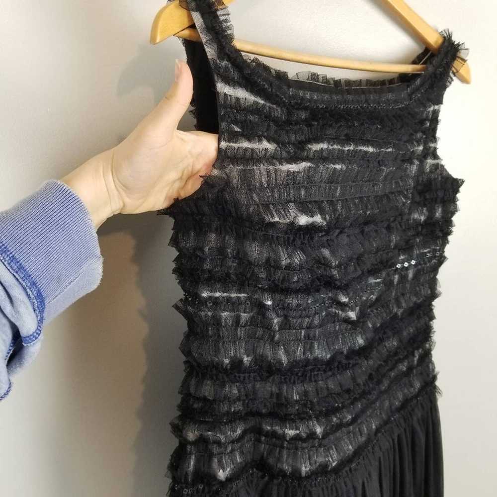 St. John sleeveless tulle black gown, size 4 - image 2