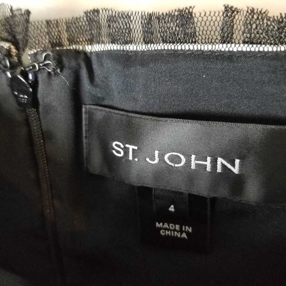 St. John sleeveless tulle black gown, size 4 - image 4