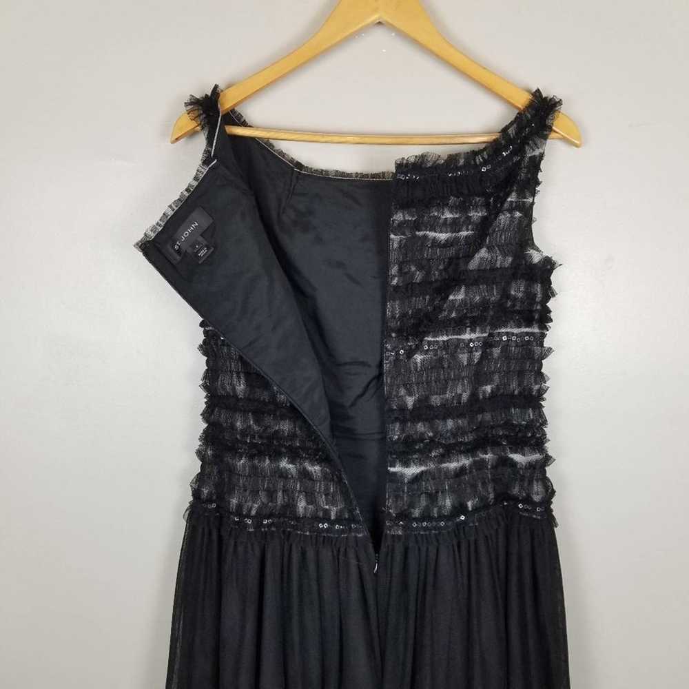 St. John sleeveless tulle black gown, size 4 - image 6