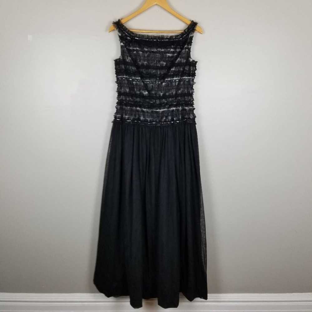 St. John sleeveless tulle black gown, size 4 - image 8