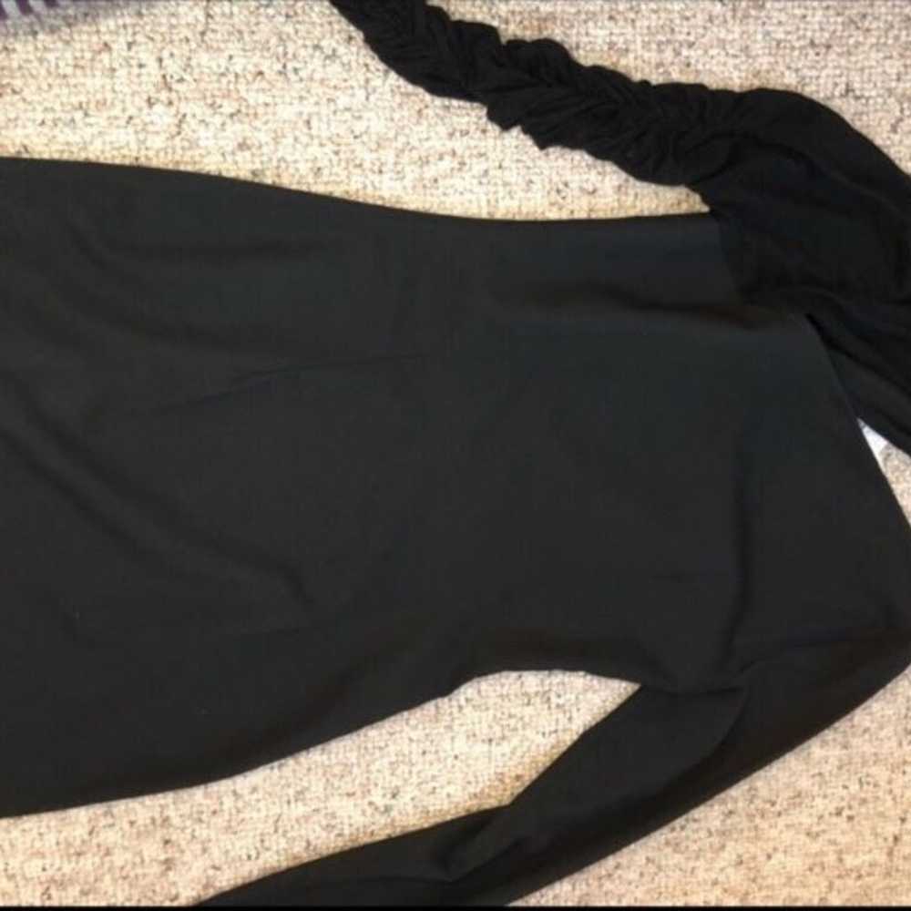 Balmain Black Asymmetrical Mini Dress - image 2