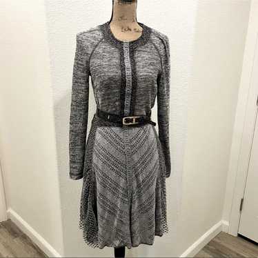 Byron Lars Grey Knit Midi Dress 10 - image 1