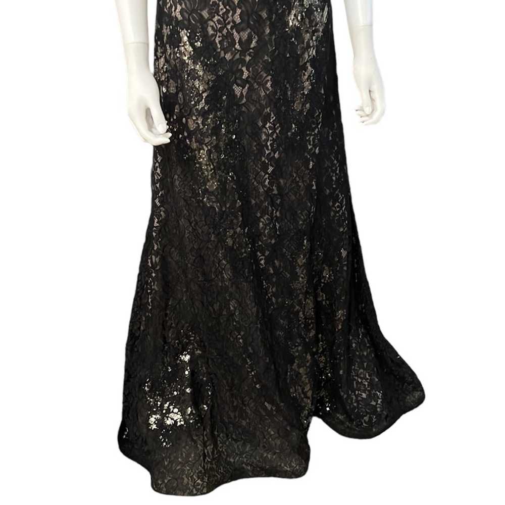 RENE RUIZ Gold & Black Lace Off Shoulder Gown - image 3