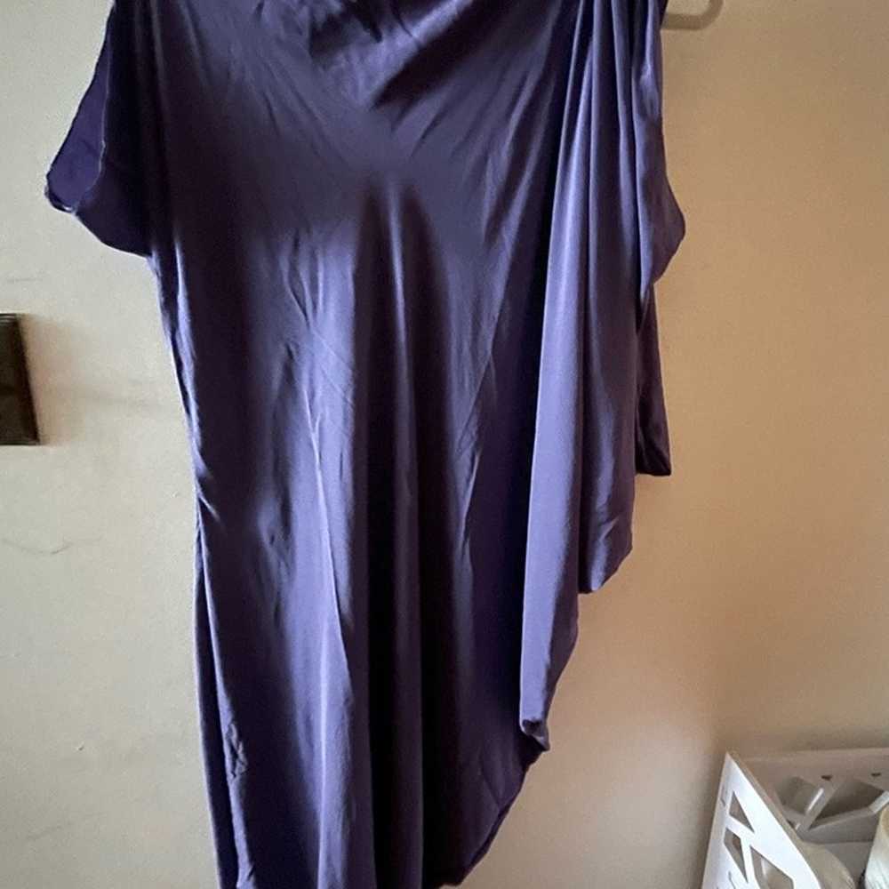 Lanvin Iconic Asymmetrical Plain Dress Silk Purple - image 4