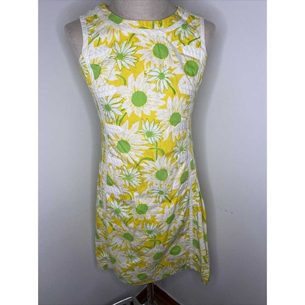 Vintage The Lilly Pulitzer Mod Floral Yellow Gree… - image 1