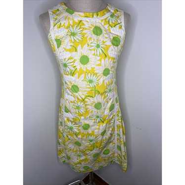Vintage The Lilly Pulitzer Mod Floral Yellow Gree… - image 1