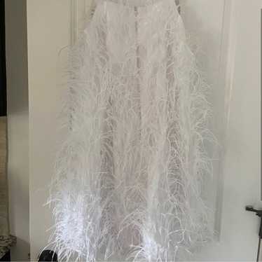 White Ostrich Feather Dress