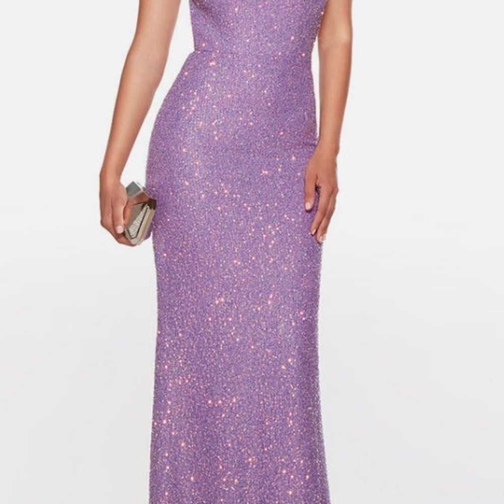 Colorshift Stretch Sequin Lilac Maxi Dress - image 1