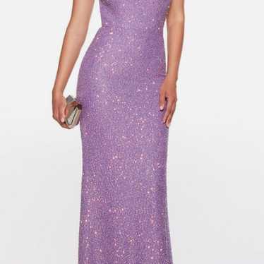 Colorshift Stretch Sequin Lilac Maxi Dress - image 1