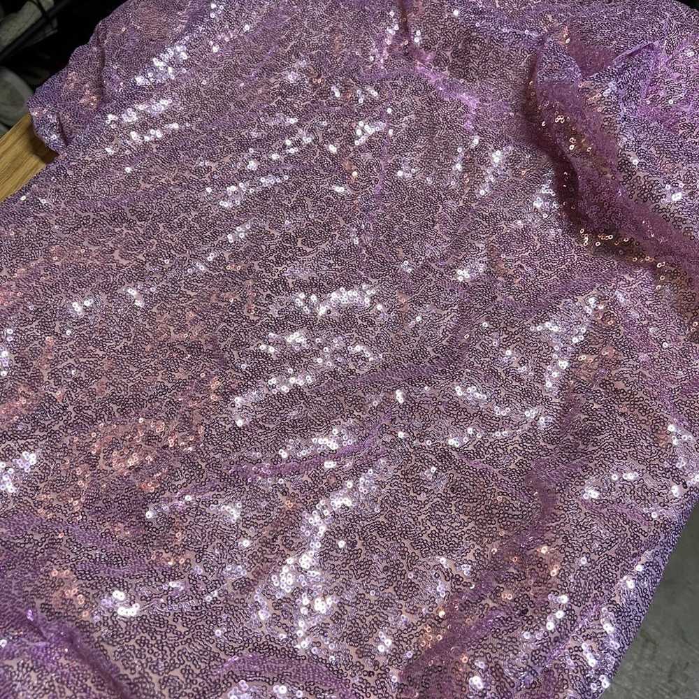 Colorshift Stretch Sequin Lilac Maxi Dress - image 6