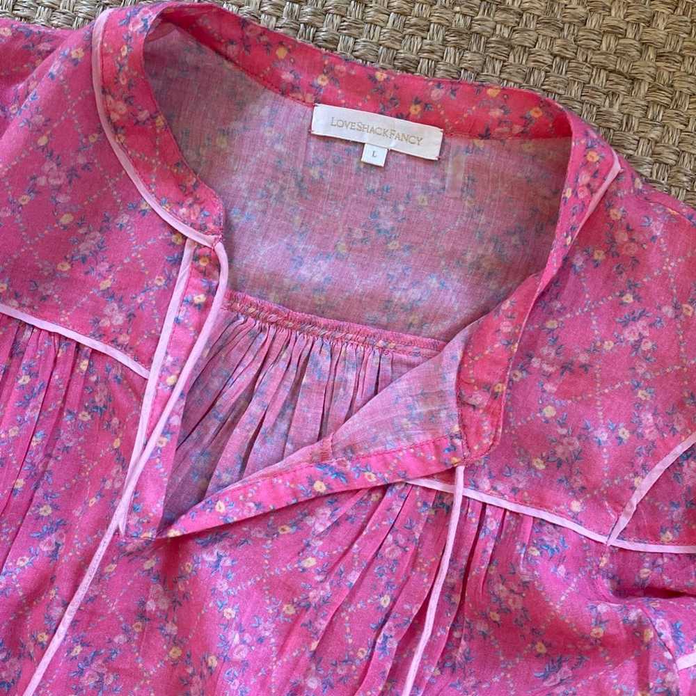 LOVESHACKFANCY  pink skirt blouse set L - image 2