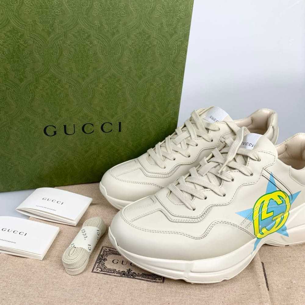 Gucci Rhyton leather low trainers - image 2