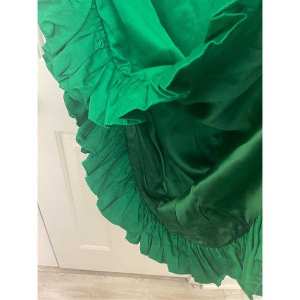 The Attico Frill Asymmetrical Emerald Green Midi … - image 10