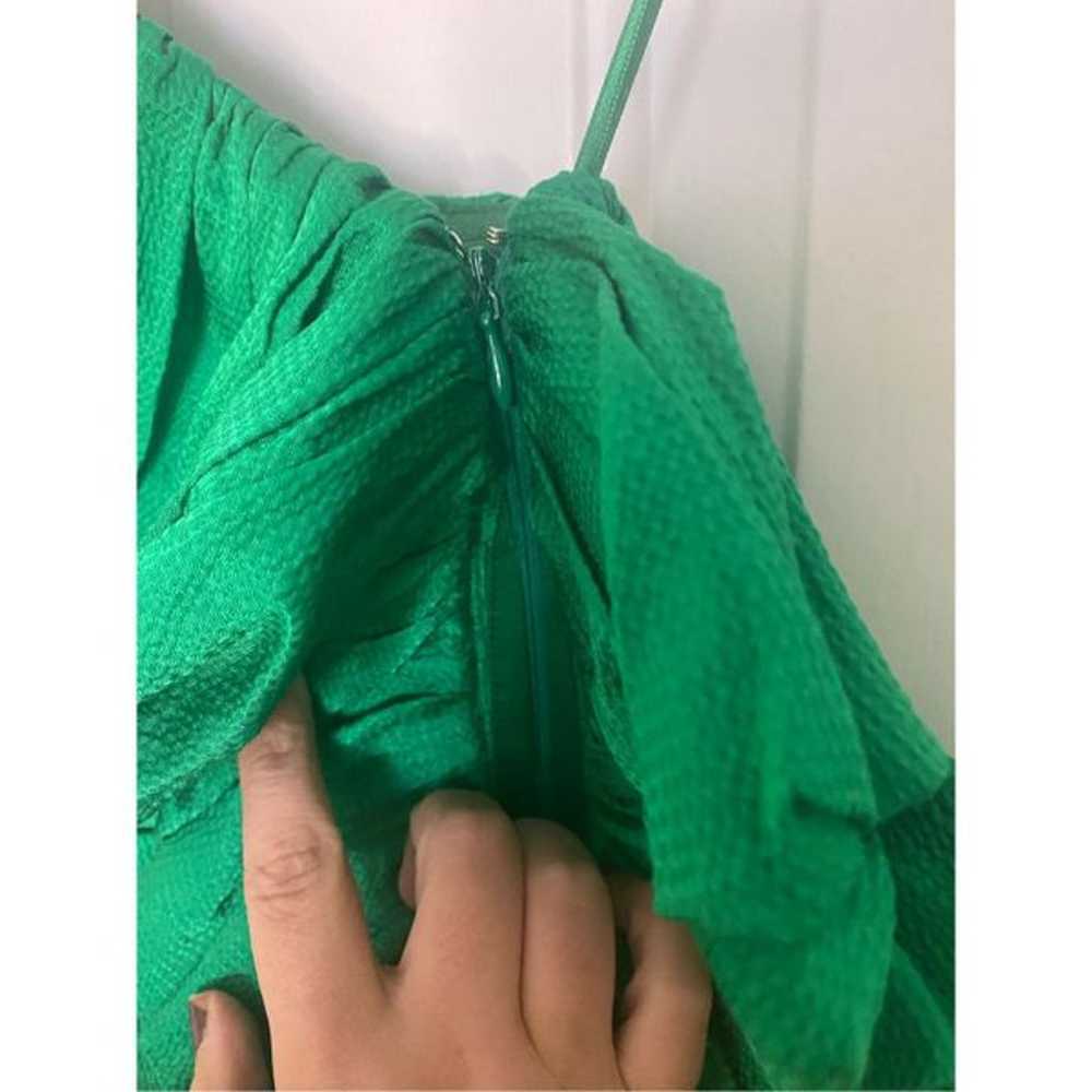 The Attico Frill Asymmetrical Emerald Green Midi … - image 11