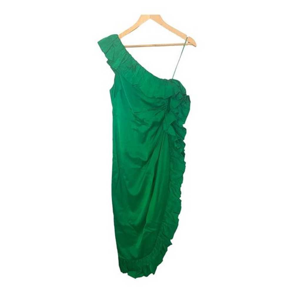 The Attico Frill Asymmetrical Emerald Green Midi … - image 4