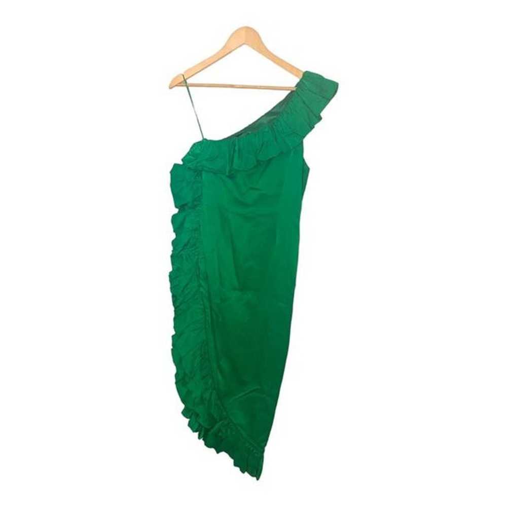 The Attico Frill Asymmetrical Emerald Green Midi … - image 5