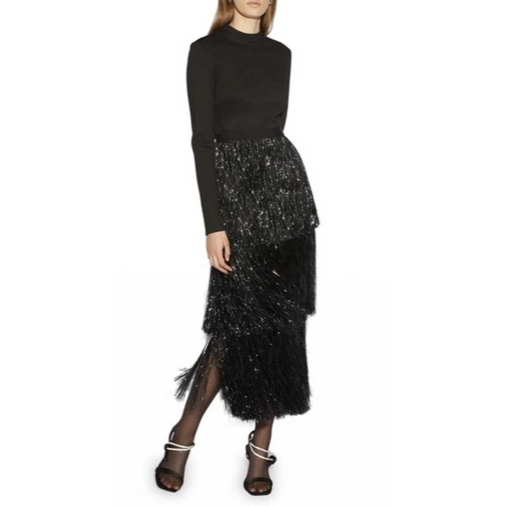 JONATHAN Simkhai Tinsel-Fringe mock-neck black  m… - image 1