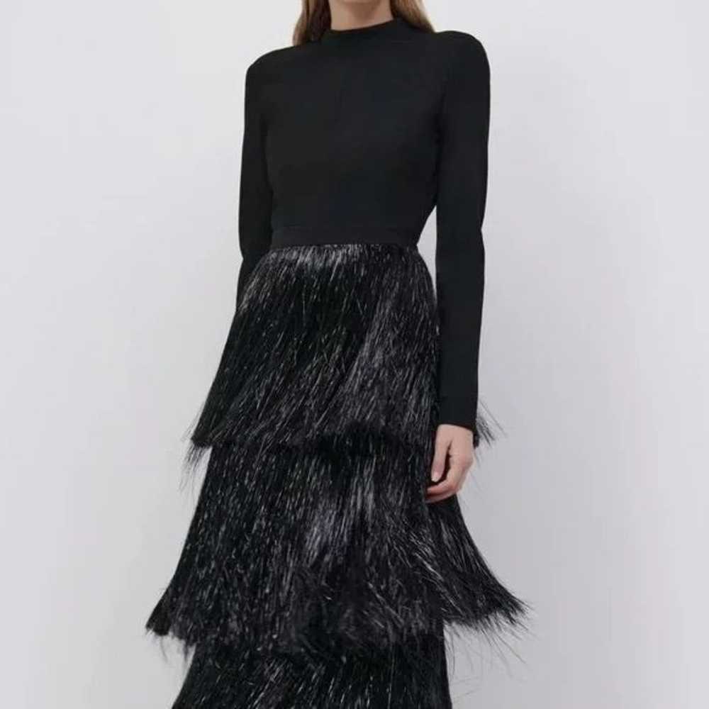 JONATHAN Simkhai Tinsel-Fringe mock-neck black  m… - image 2