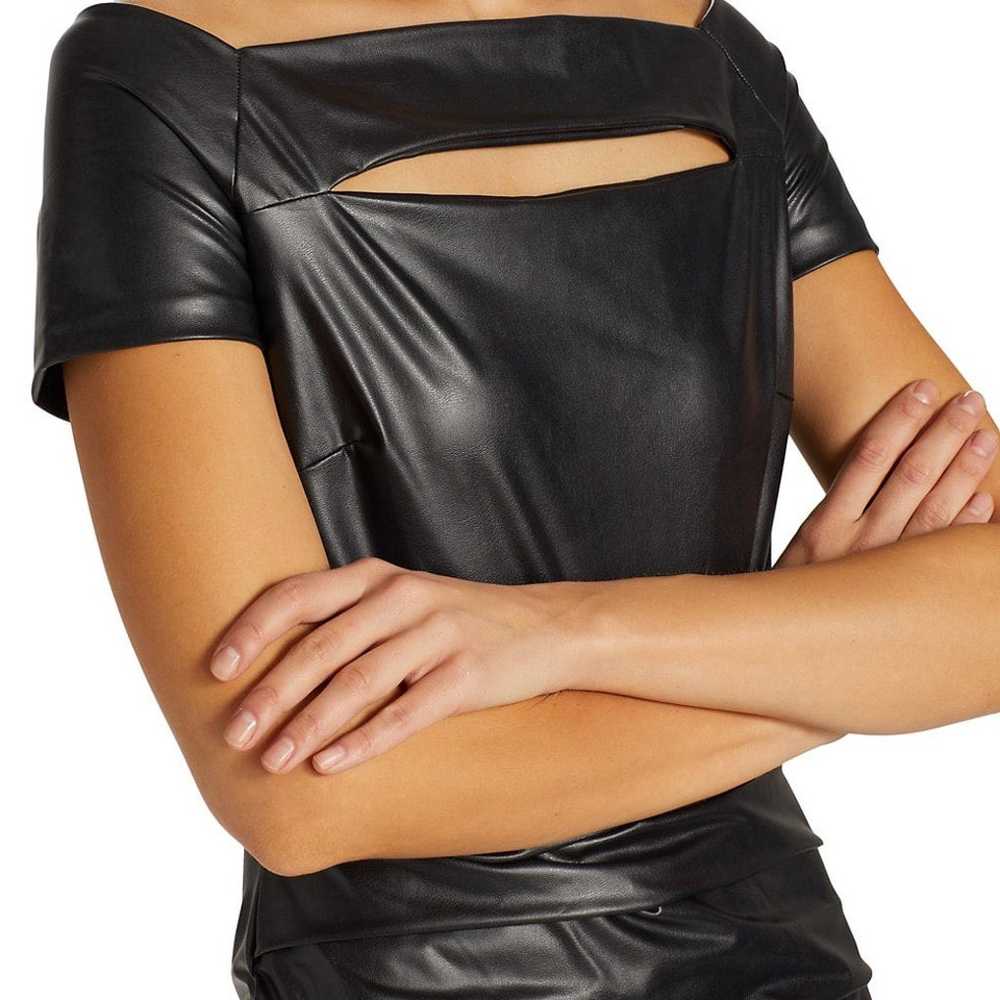 Chiara Boni La Petite Robe Mei Faux Leather Midi … - image 3