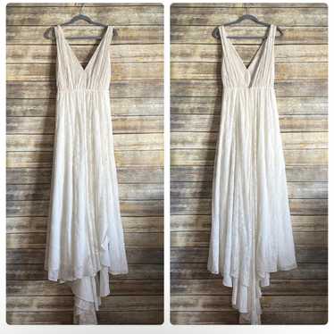 Elizabeth Dye Boho Lace Wedding Dress Size 4 - image 1