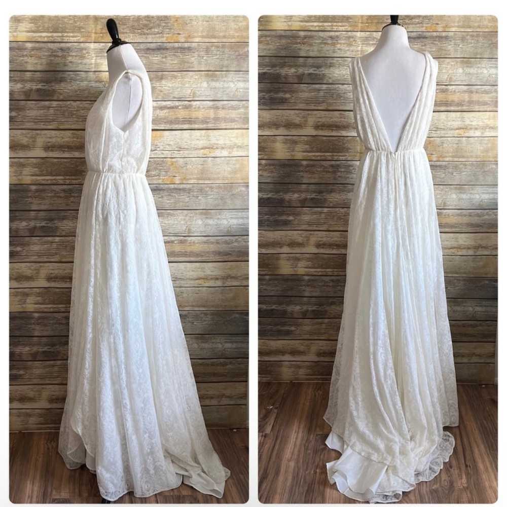 Elizabeth Dye Boho Lace Wedding Dress Size 4 - image 2