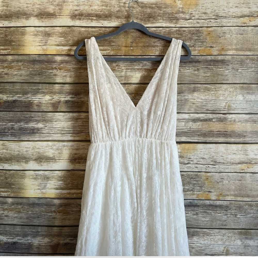 Elizabeth Dye Boho Lace Wedding Dress Size 4 - image 3