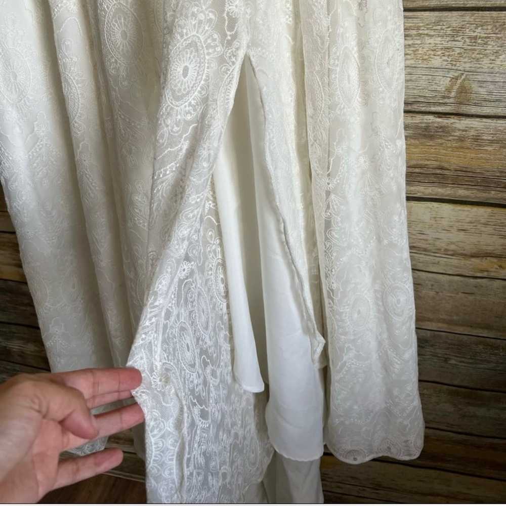 Elizabeth Dye Boho Lace Wedding Dress Size 4 - image 4