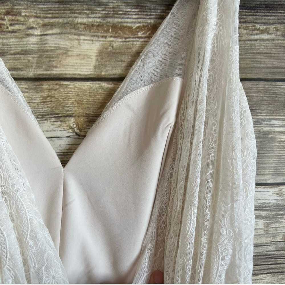Elizabeth Dye Boho Lace Wedding Dress Size 4 - image 6