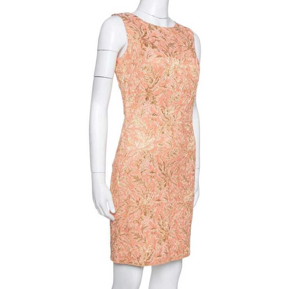 Dolce Gabbana Peach Brocade dress Size US 4 - image 2