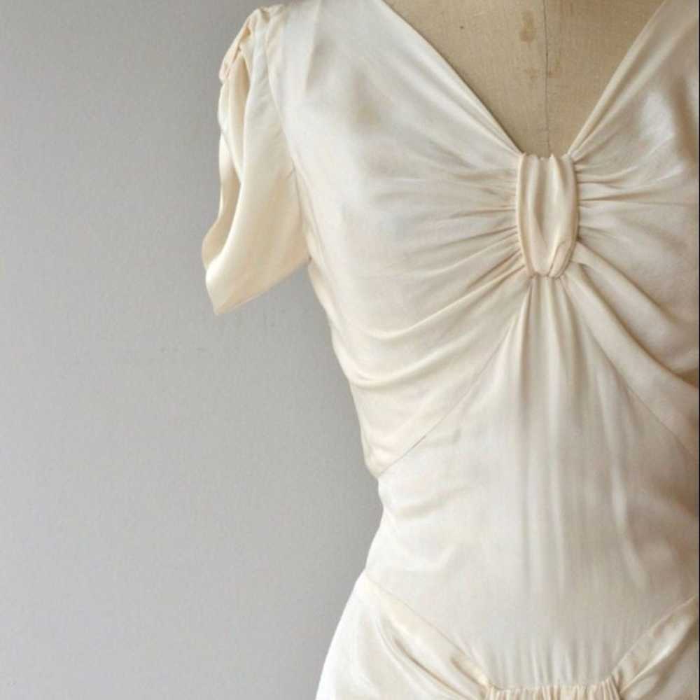 1930s Silk Wedding Gown▪︎Small - image 2