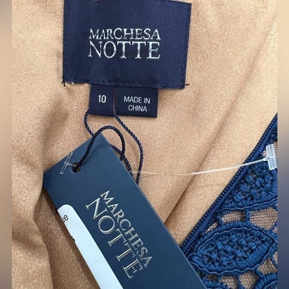 Marchesa Notte off-shoulder lace-panel dress US:10 - image 10