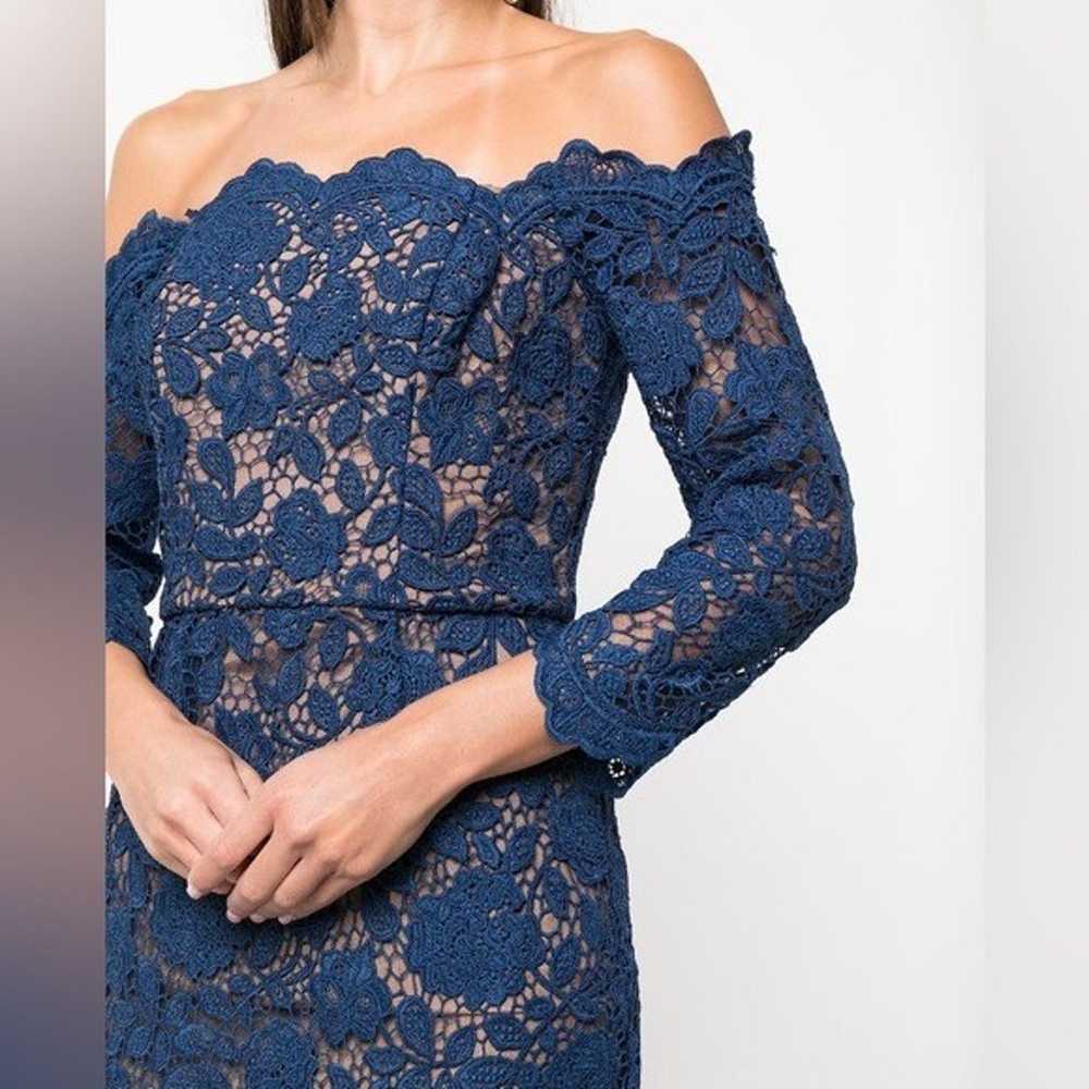 Marchesa Notte off-shoulder lace-panel dress US:10 - image 3