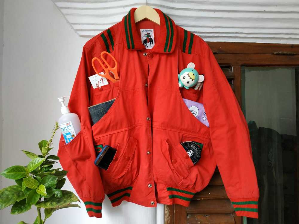 Japanese Brand × Person's × Varsity Jacket Rare d… - image 1