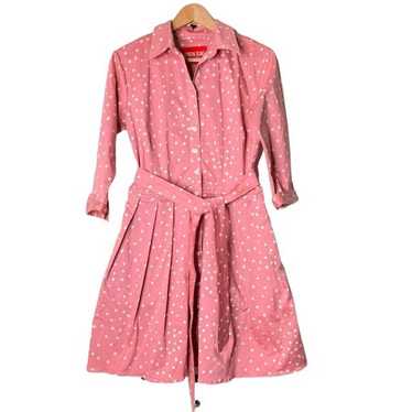 Samantha Sung Audrey Pink Polka Dot Belted Dress - image 1