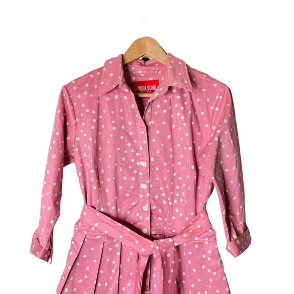 Samantha Sung Audrey Pink Polka Dot Belted Dress - image 2
