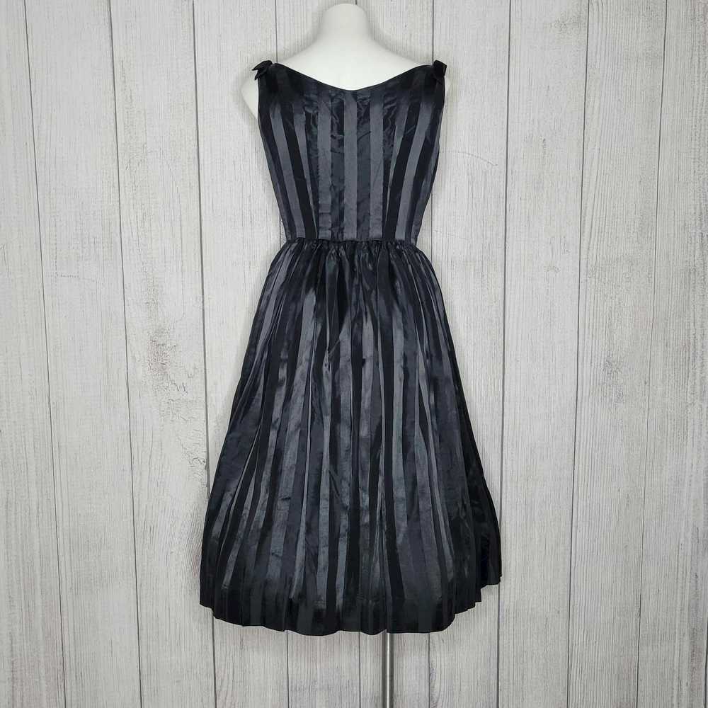 Vintage Vtg 50s Black Stripe Cocktail Party Dress… - image 5