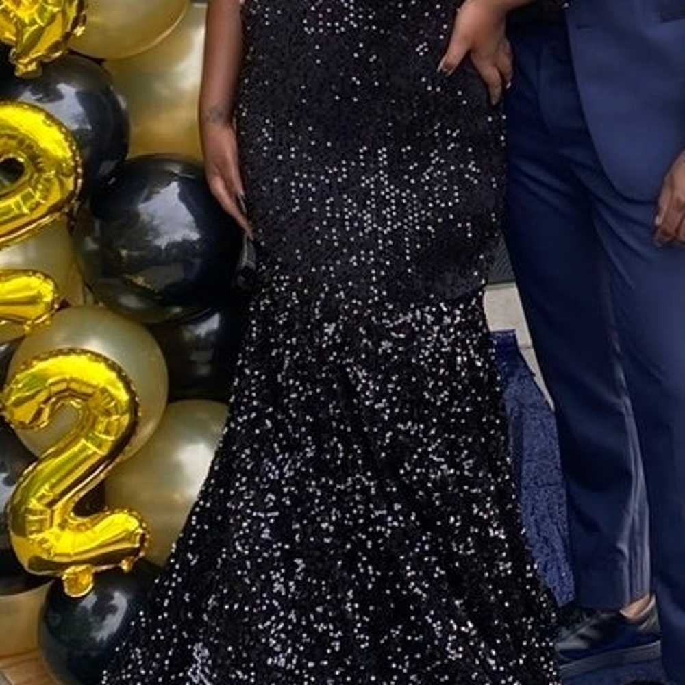 Black Sequin Prom Dress - image 3