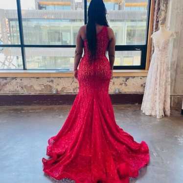 Jovani Red Silk Gown Gem