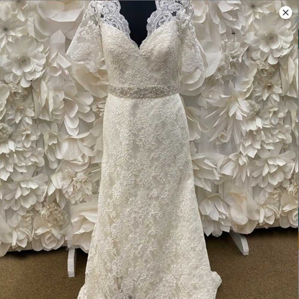 Venus Bridal Lace Short Sleeved Wedding Dress, Si… - image 2