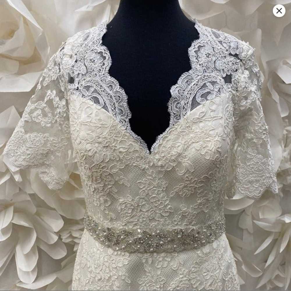 Venus Bridal Lace Short Sleeved Wedding Dress, Si… - image 4