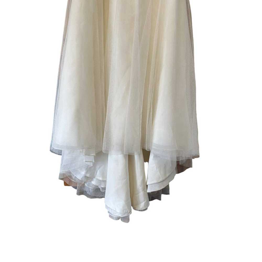White by Vera Wang V-Neck Off-White Lace Trumpet … - image 3