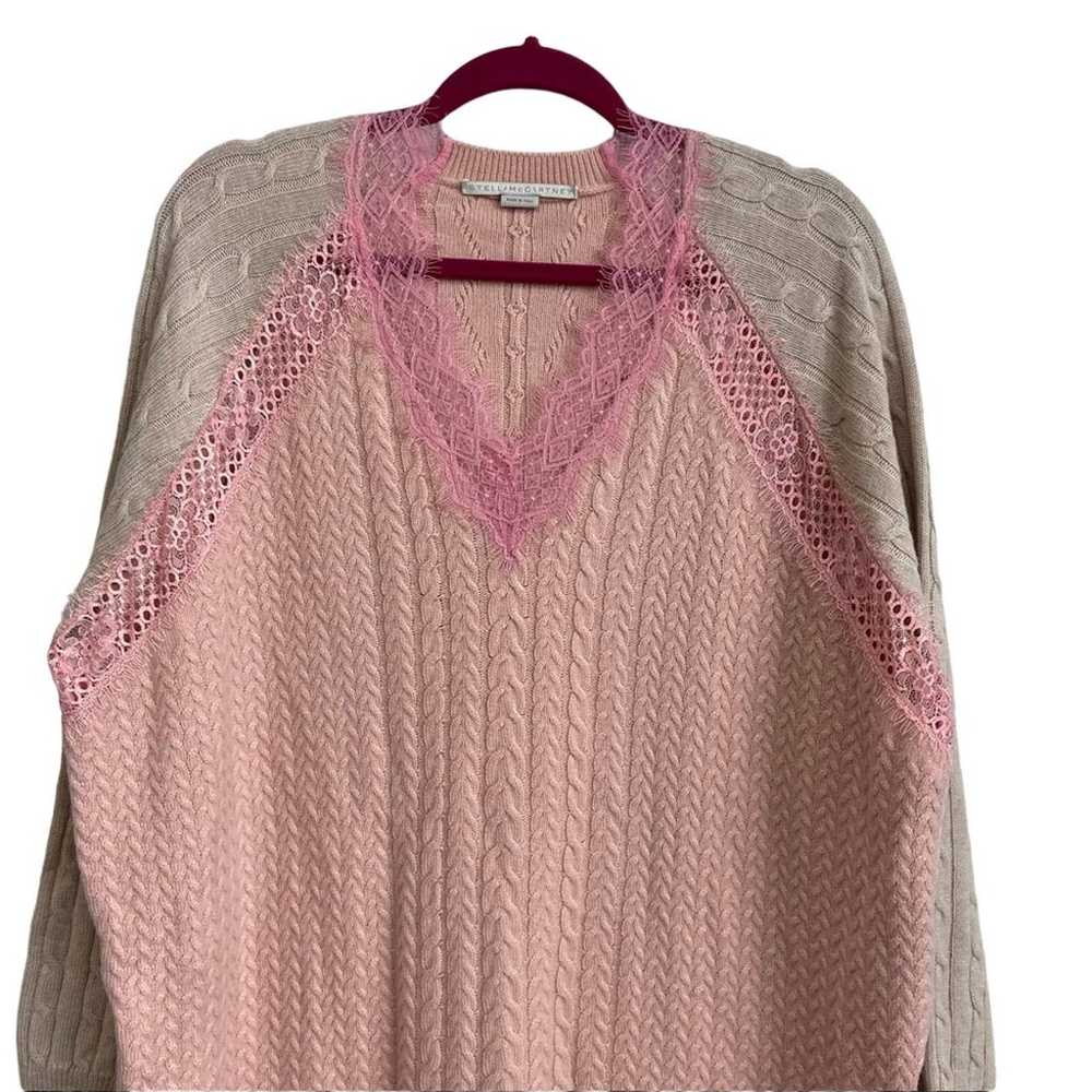 STELLA MCCARTNEY Lace Inset Long Sleeve Wool Swea… - image 3