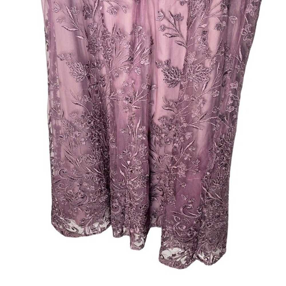 La Femme Dusty Lilac Embellished Lace Gown 16 - image 10