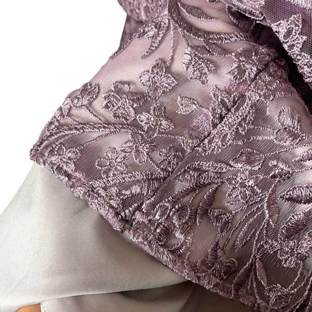 La Femme Dusty Lilac Embellished Lace Gown 16 - image 11