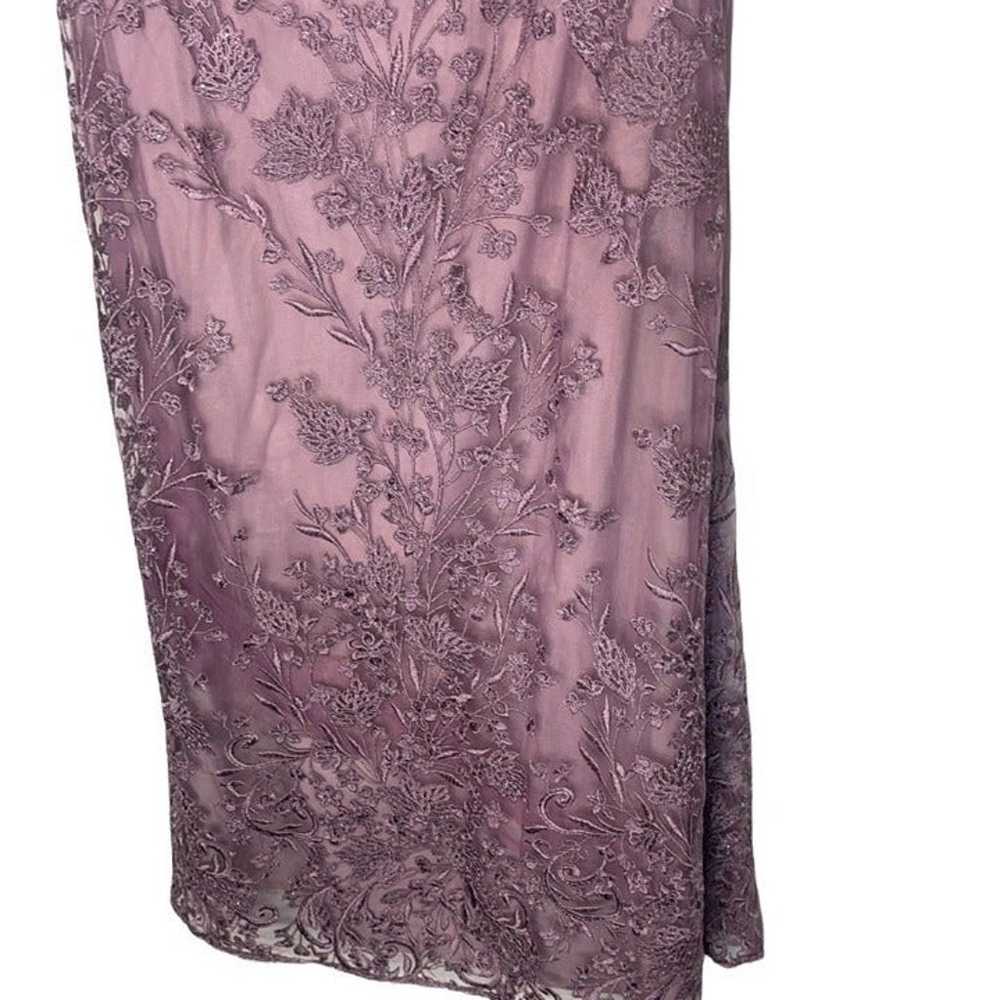 La Femme Dusty Lilac Embellished Lace Gown 16 - image 6