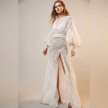 Bronx & Banco White Adele Gown Lace Maxi Long Sle… - image 1
