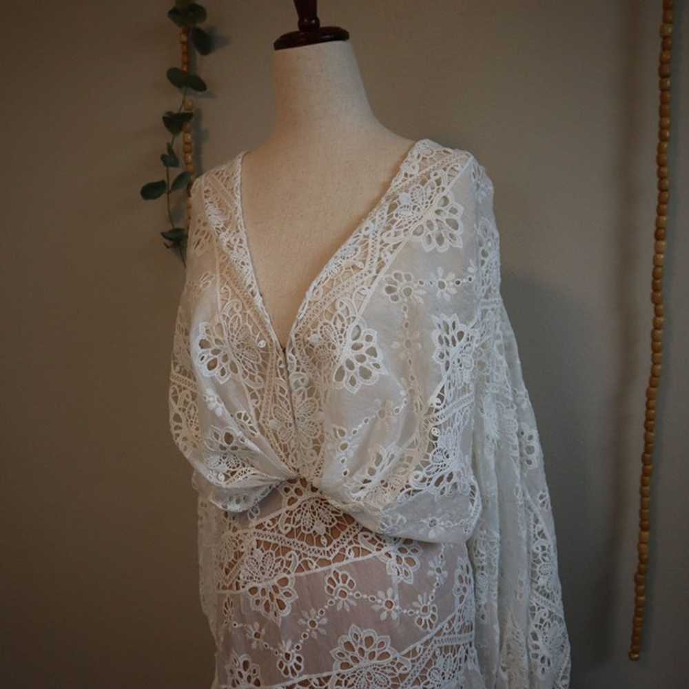 Bronx & Banco White Adele Gown Lace Maxi Long Sle… - image 6